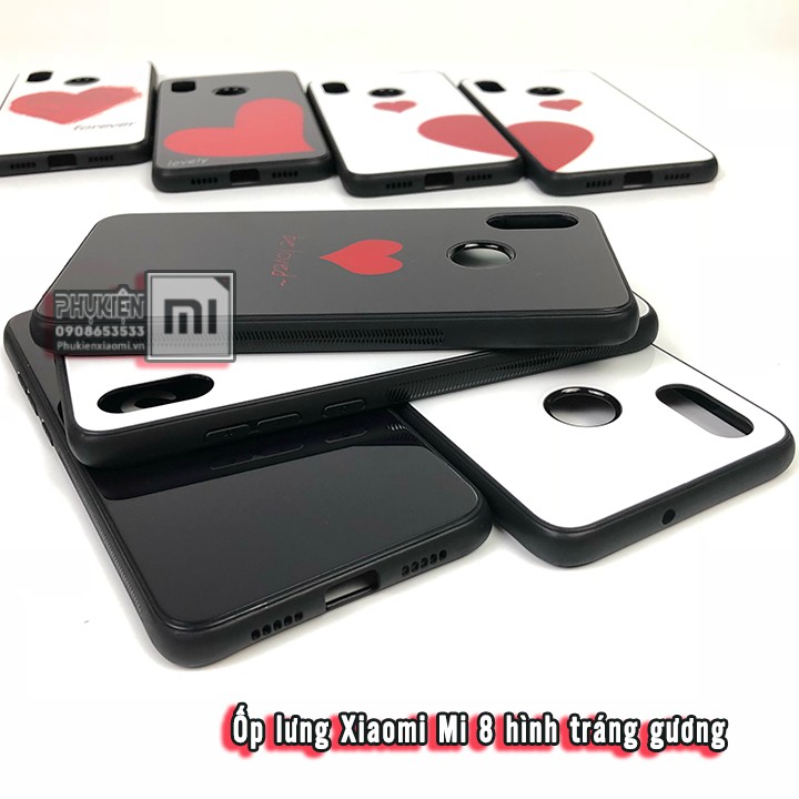 Ốp lưng Xiaomi Mi 8 mặt cứng PC cứng hình viền nhựa dẻo - Số 3