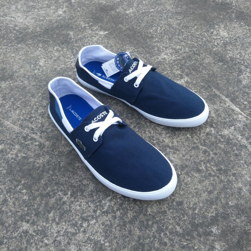 Giày lười vải cho nam thương hiệu Lacoste cao cấp thiết kế đế siêu nhẹ