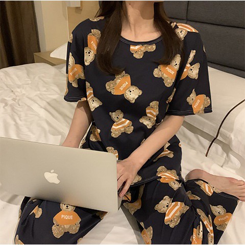 Set đồ ngủ ulzzang gấu Teddy DN068 (có ảnh thật)