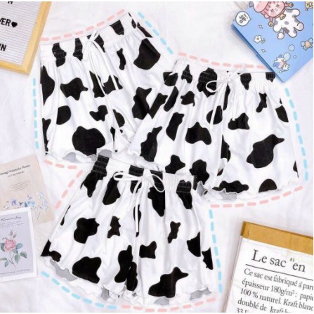 Quần short bò sữa DAIRY COWS quần đùi nữ mặc nhà loang vằn vải thun mát - VIETSTAR