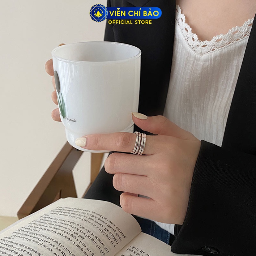 Nhẫn bạc nữ 4 hàng chất liệu bạc Thái 925 thời trang nữ phụ kiện trang sức nữ Viễn Chí Bảo N000403