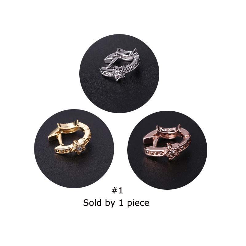 Khuyên đeo sụn tai bằng đồng đính đá zircon thời trang sang trọng