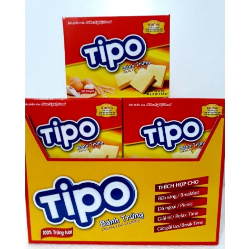 Lốc 12 hộp bánh trứng Tipo 39g - bánh nhỏ làm lễ, làm oản thờ, tháp thờ