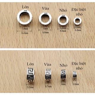 Phụ kiện charm bạc hạt great wall xỏ ( lớn )