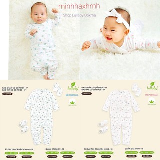 [Lullaby] Bộ cài lệch (cài chéo) sơ sinh nằm điều hòa (1-9m)