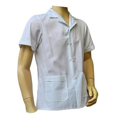Áo blouse trắng dược sĩ tay ngắn thân ngắn