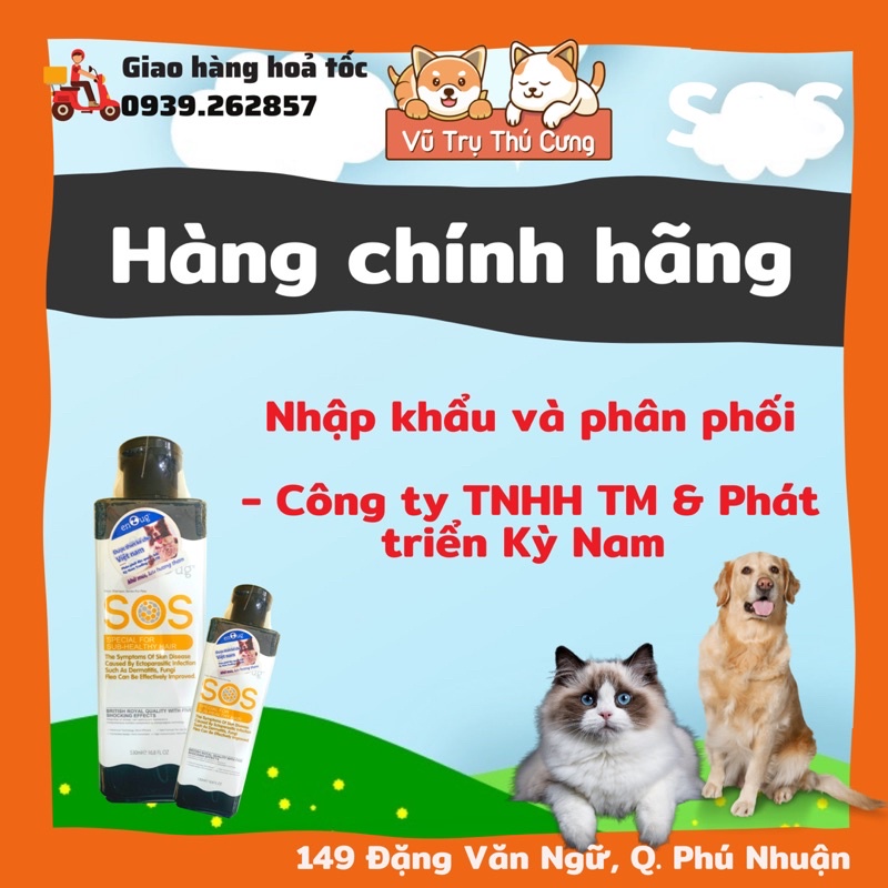 [Mã PET50K giảm Giảm 10% - Tối đa 50K đơn từ 250K] Sữa tắm SOS đen, ngừa ve rận, bọ chét cho thú cưng chó mèo 530ml