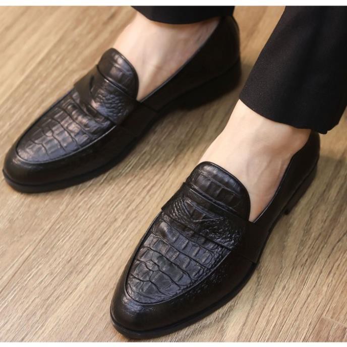 Giày Da Nam - Giày Da Nam Đế Khâu, Giày lười nam, Giày nam đẹp dập vân cá sấu Mã X091 - Kho Tổng | BigBuy360 - bigbuy360.vn