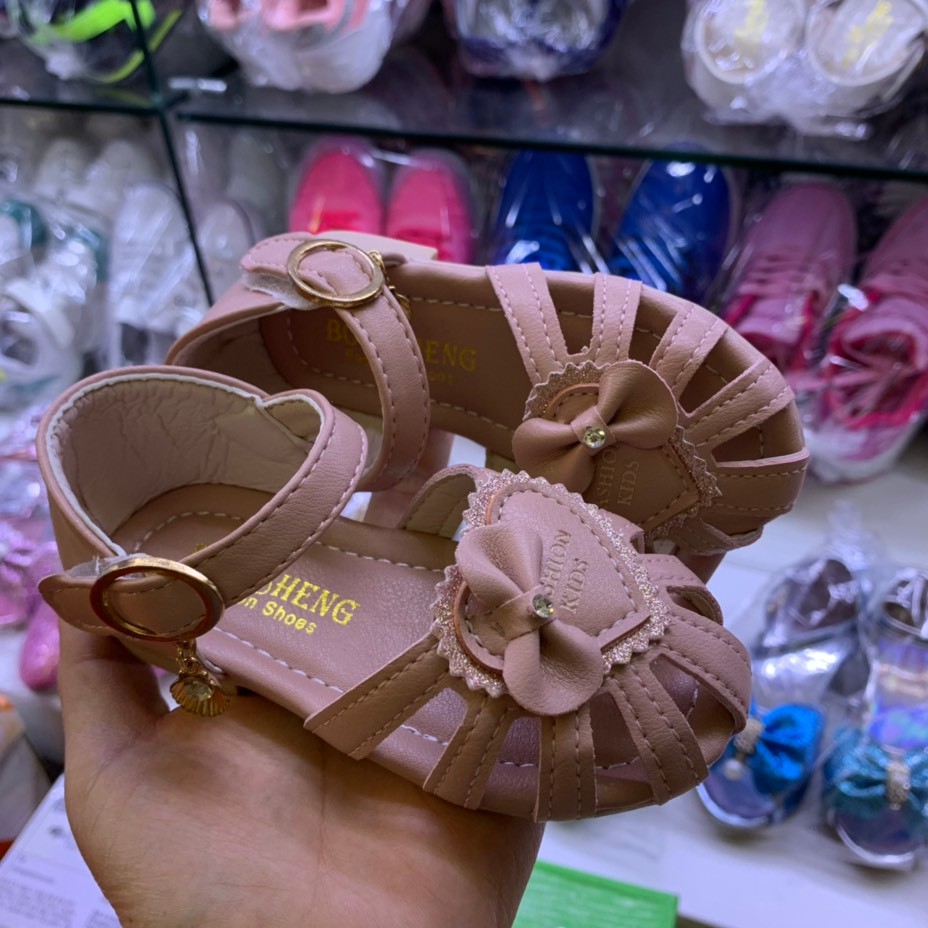 Sandal bé gái - Dép quai hậu đi học kiểu búp bê duyên dáng dễ thương màu hồng xinh xắn full size 1 - 5 tuổi SG21