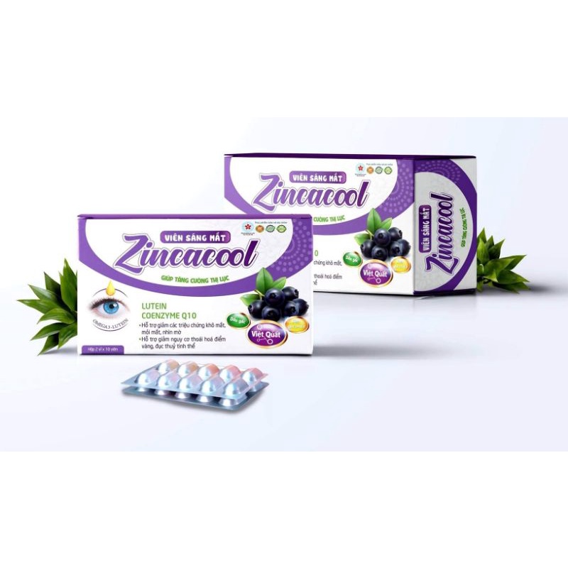 Viên Sáng Mắt Zincacool - Tăng cường thị lực, giảm thoái hóa điểm vàng, đục thủy tinh thể