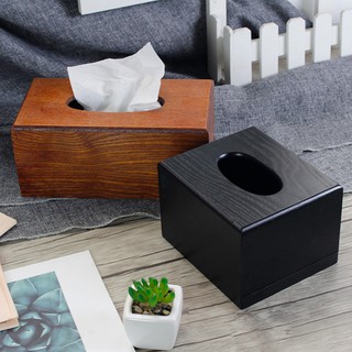 Đen Hộp Đựng Khăn Giấy Bằng Gỗ Màu Nâu Sang Trọng