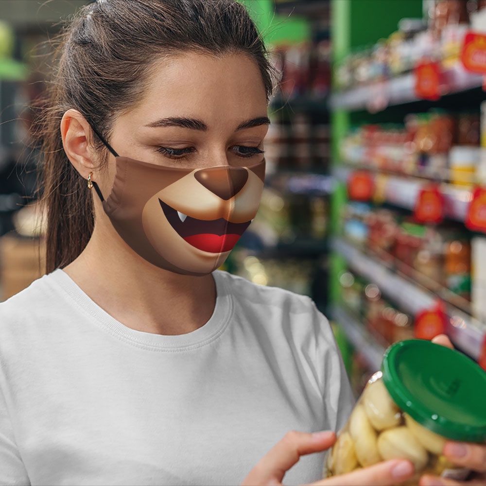 Khẩu trang cute hoạt hình đáng yêu thú cưng dễ thương trẻ em Mặt Cảm Xúc EMOJIS CARTWELL dễ thở có thể giặt và tái sử dụ