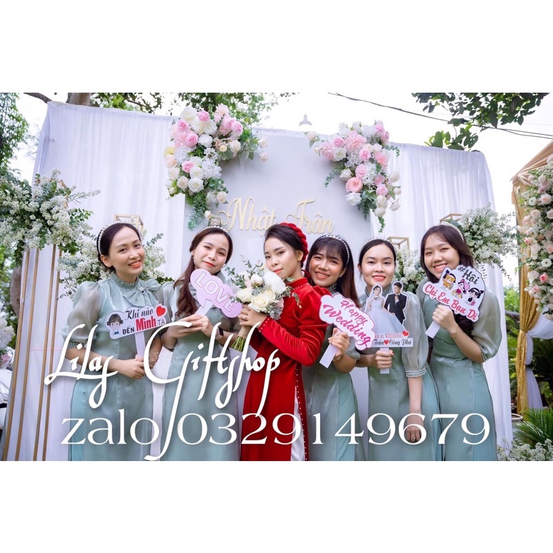 Hastag cầm tay, biển tên cầm tay trang trí đám cưới
