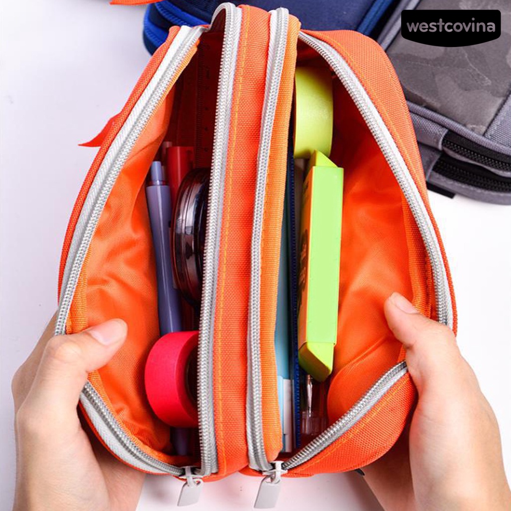 [Hot]✍Túi Đựng Bút Nhiều Ngăn Sức Chứa Lớn Có Khóa Kéo