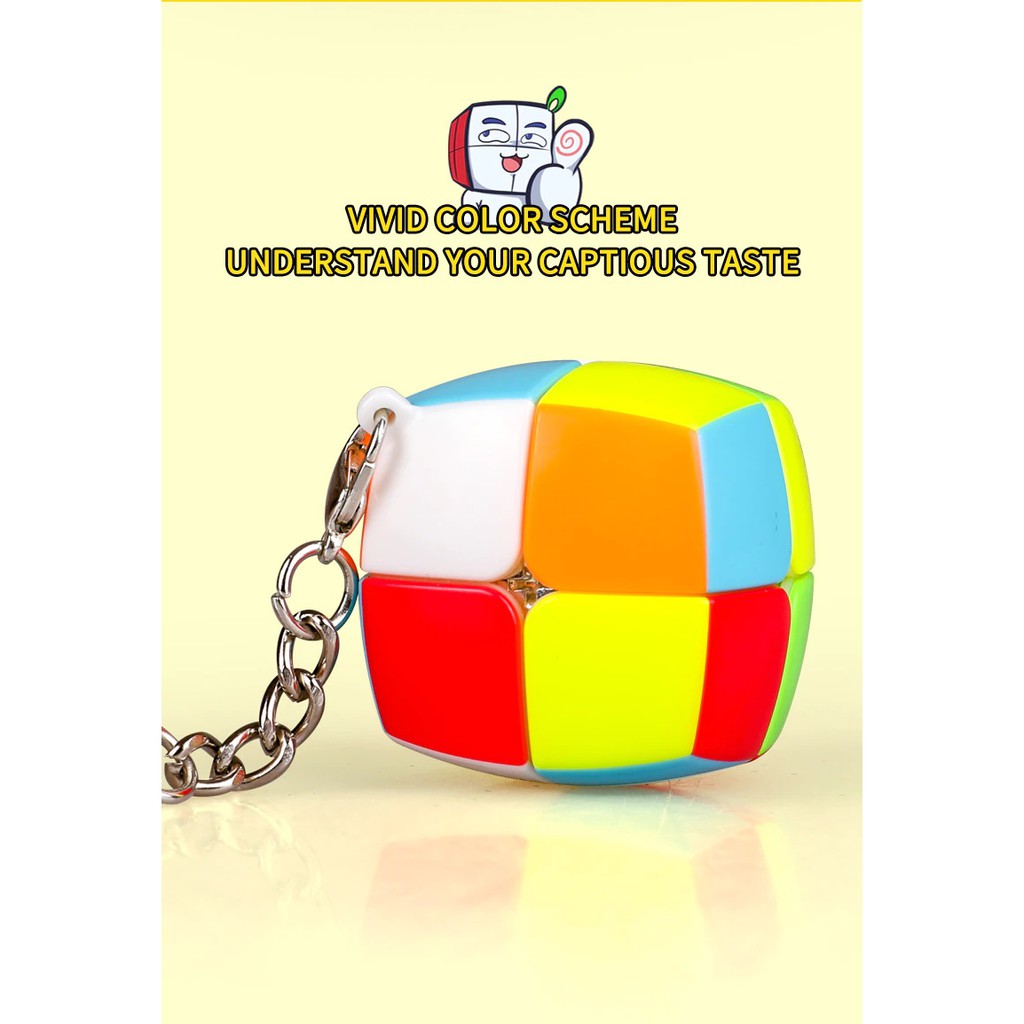 Rubik Móc Khóa Nhỏ xinh Qiyi 3x3 Stickerless - rubik chính hãng chất lượng cao