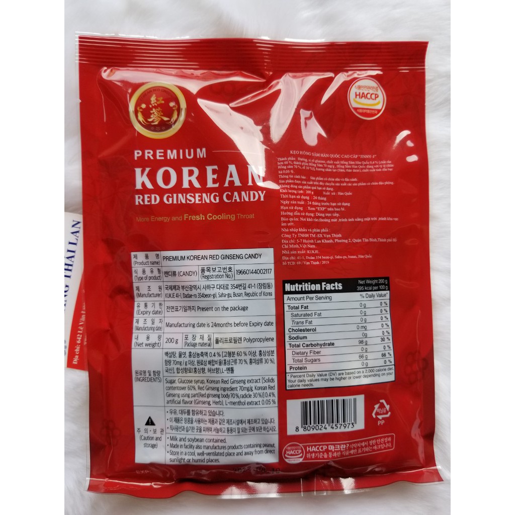 Kẹo Hồng Sâm Hàn Quốc cao cấp 200g