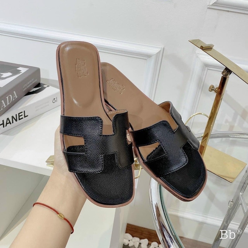 Dép lê nữ - HM màu đen 👠 𝐑𝐄̉ 𝐕𝐎̂ Đ𝐈̣𝐂𝐇 👠- hồng - trắng - xanh rêu - xanh ngọc - nâu da bò - xám - vàng - da sần hàng đẹp