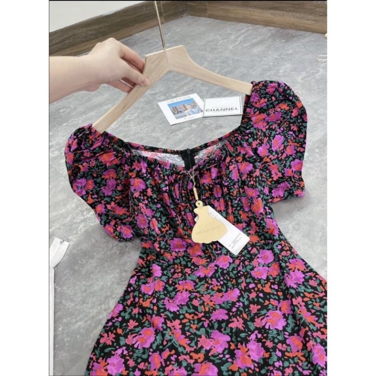 [Mã FAGREEN245 giảm 10% tối đa 30K đơn 99K] (Kho Sỉ Nam Định) VÁY HOA CỔ VUÔNG XẾP LY TAY BỒNG | BigBuy360 - bigbuy360.vn