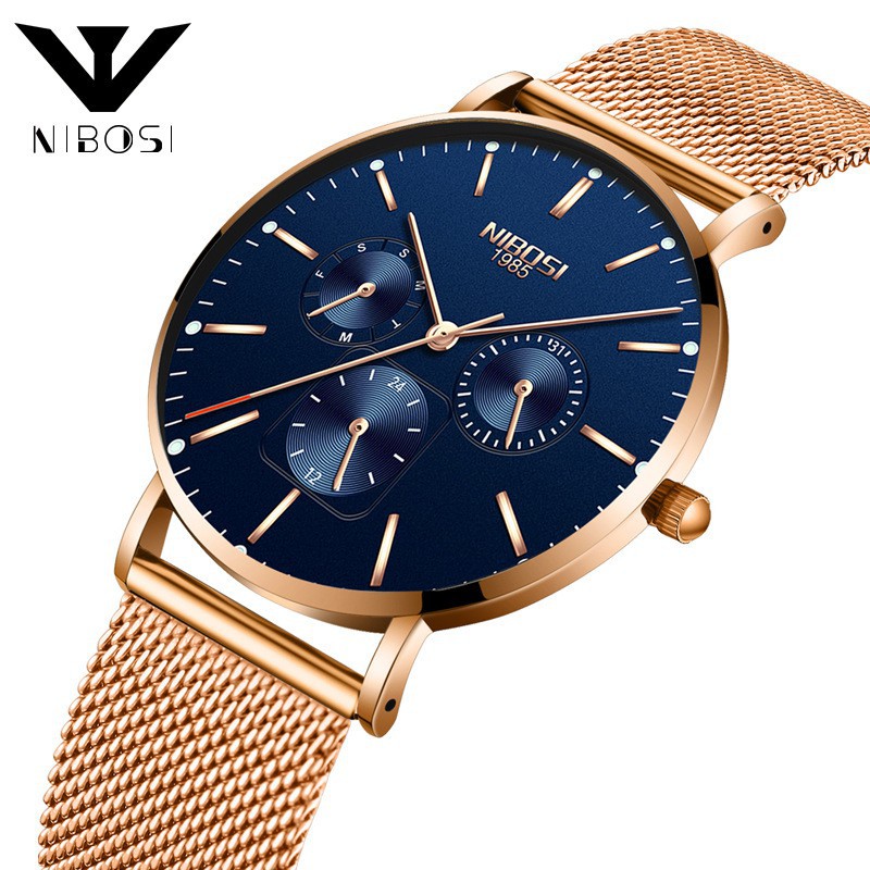 Đồng hồ nam Nibosi 2321-1 dây phép lưới mẫu mới nhất 2018 Bán lẻ giá sỉ