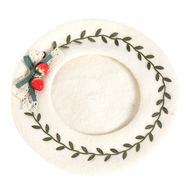 Mũ Nồi Họa Tiết Lá Dâu Tây Dễ Thương Thời Trang Cho Nữ