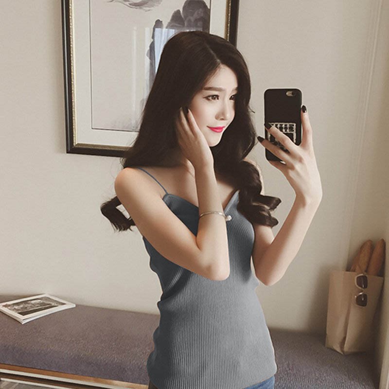 MYQUEEN Áo 2 dây màu trơn chất liệu katoen năng động cho nữ | BigBuy360 - bigbuy360.vn