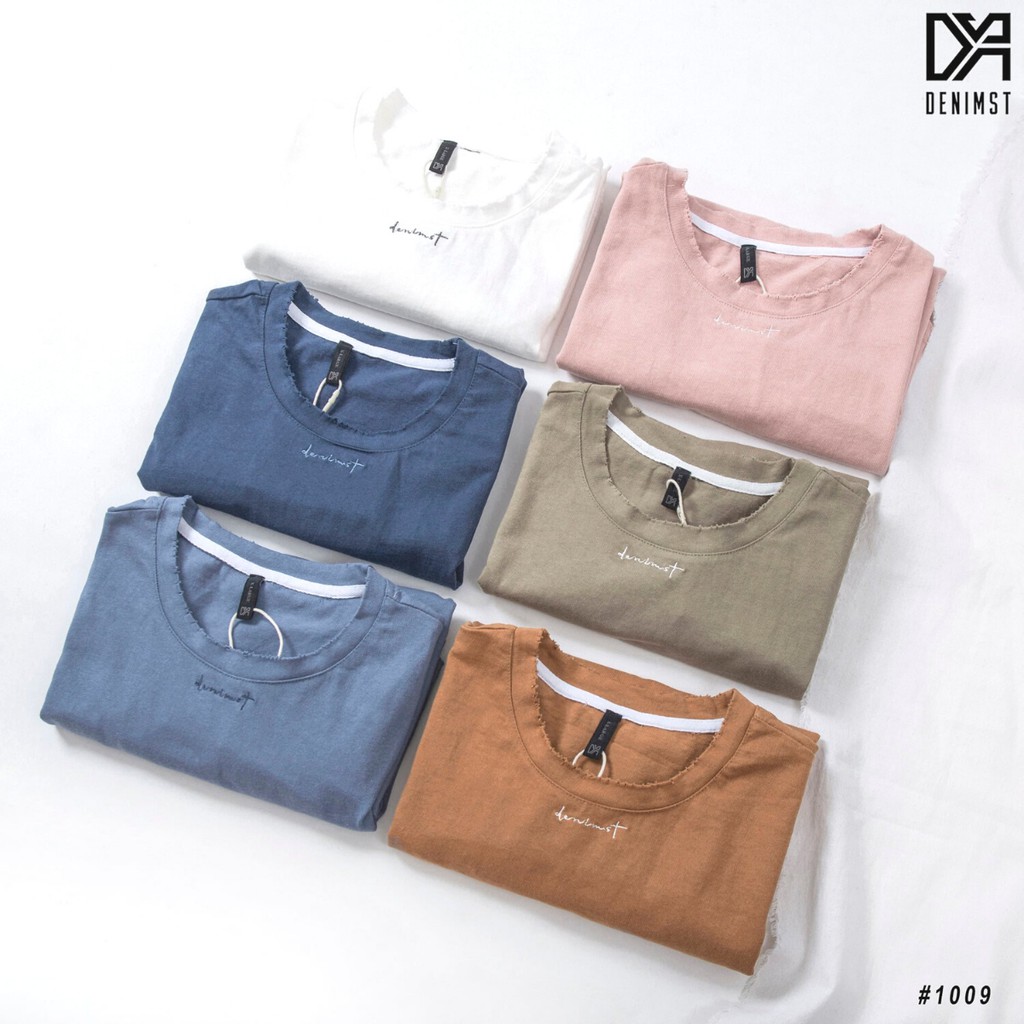 Áo thun nam cotton tay ngắn cổ tròn cao cấp, áo phông nam form rộng đẹp DENIMST 1009 | BigBuy360 - bigbuy360.vn