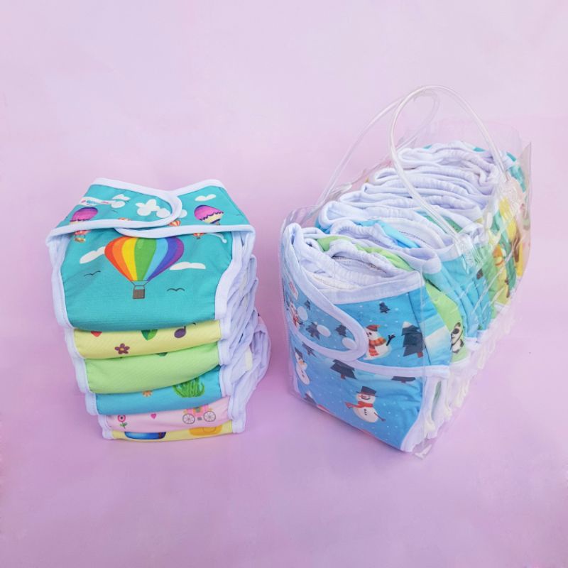 Combo 10 Tã vải, bỉm vải Mommykids chống tràn, chống hăm free size bé 1 - 24 tháng tuổi..