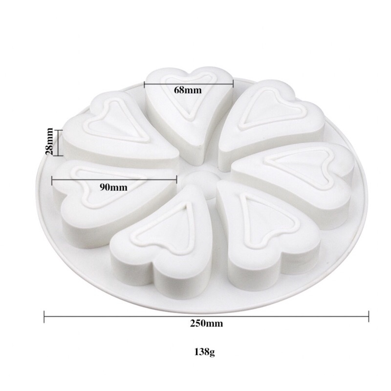 Khuôn vỉ 7 tim in xôi- thạch- rau câu