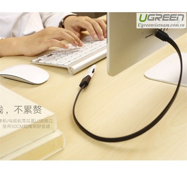Cáp nối dài USB 3.0 dây dẹt dài 0.5M âm dương Ugreen 30128 cao cấp