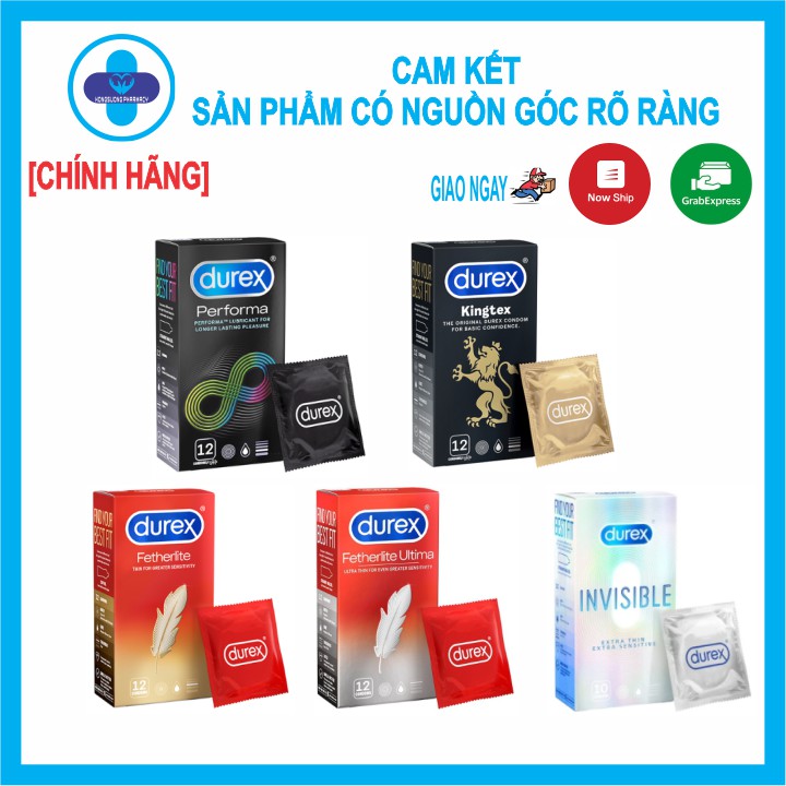 [CHÍNH HÃNG] Bao cao su Durex hộp lớn cái đủ các dòng