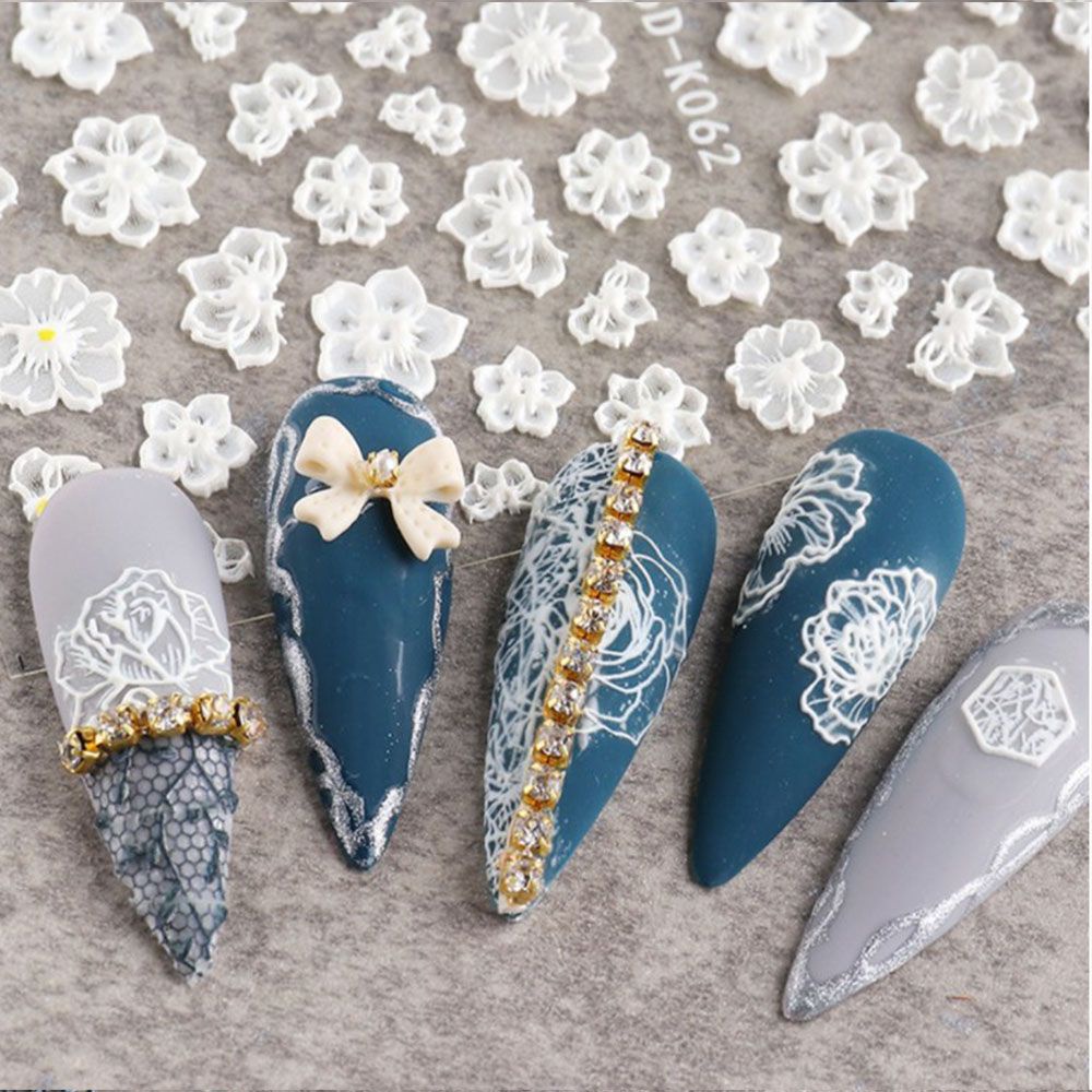 [Hàng mới về] Hình dán trang trí móng nghệ thuật họa tiết hoa/bướm 5D đẹp mắt