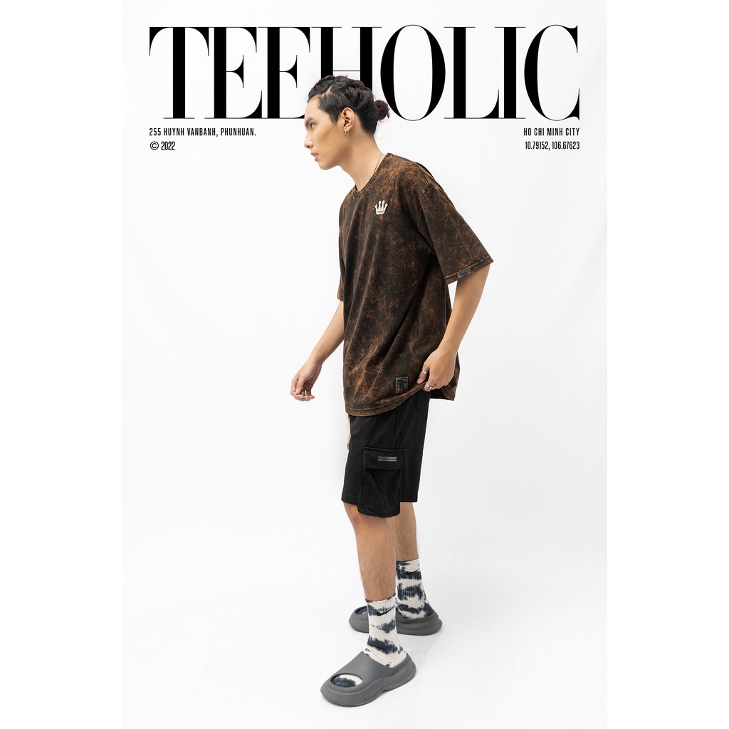 Quần Short Unisex Túi Hộp Màu Đen TeeHolic - THS