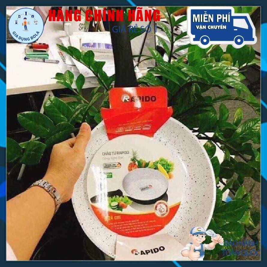 Chảo chống dính men Ceramic 2 lớp dùng bếp từ size 24,28,30 FERROLI-RAPIDO chín hãng