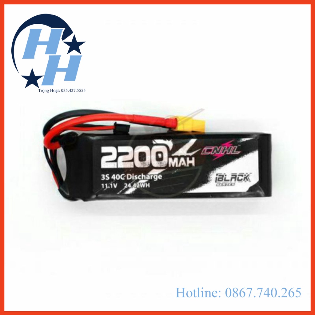 Pin CNHL BLACK SERIES 2200MAH 3S 4S 40C LIPO BATTERY WITH XT60 PLUG