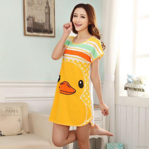 Đầm Ngủ Tay Ngắn In Hình Hoạt Hình Dễ Thương | BigBuy360 - bigbuy360.vn