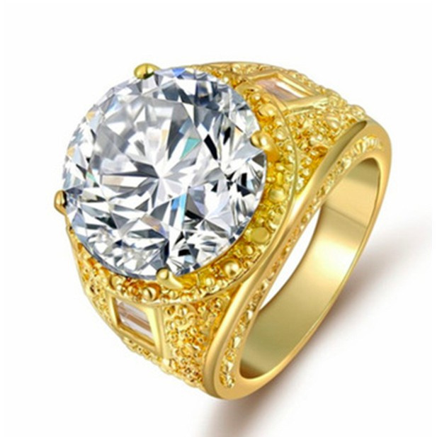 Nhẫn nam mạ vàng 24k mặt đá pha lê [CAM KẾT RẺ NHẤT BÁN ĐẢO ĐÔNG DƯƠNG]