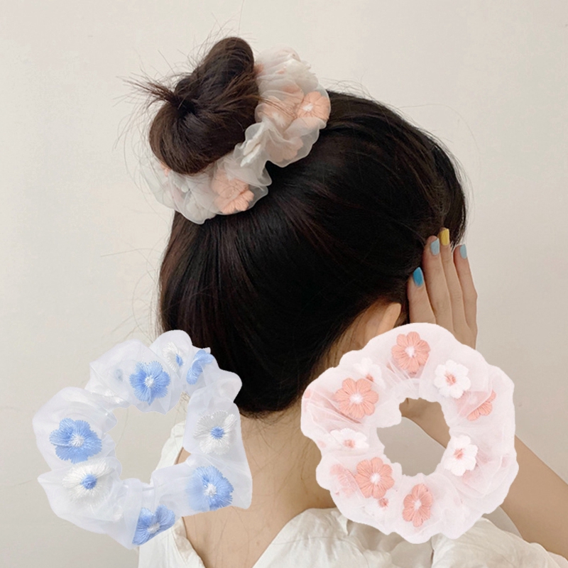Dây Buộc Tóc Trang Trí Hoa Vải Xinh Xắn
