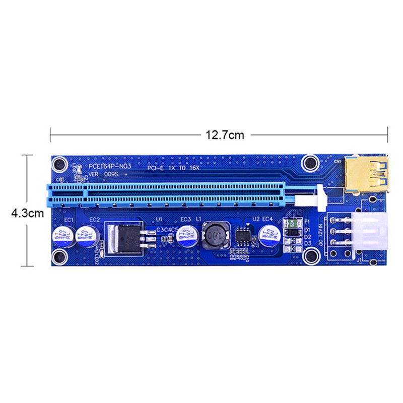 Card Chuyển Đổi Pci-E 1x Sang 16x Ver009S Usb3.0 Thẻ