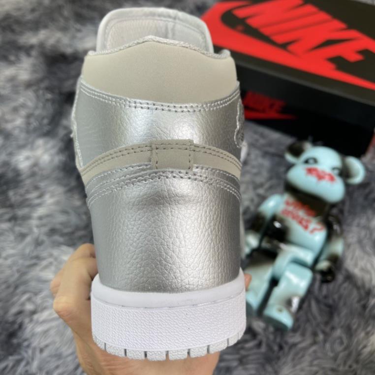 Giầy thể thao cao cổ metallic silver xám bạc high hot
