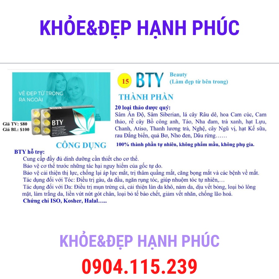 [ Date T10/23 ] Viên ngậm làm đẹp toàn diện APLGO - BTY – 30 viên/hộp