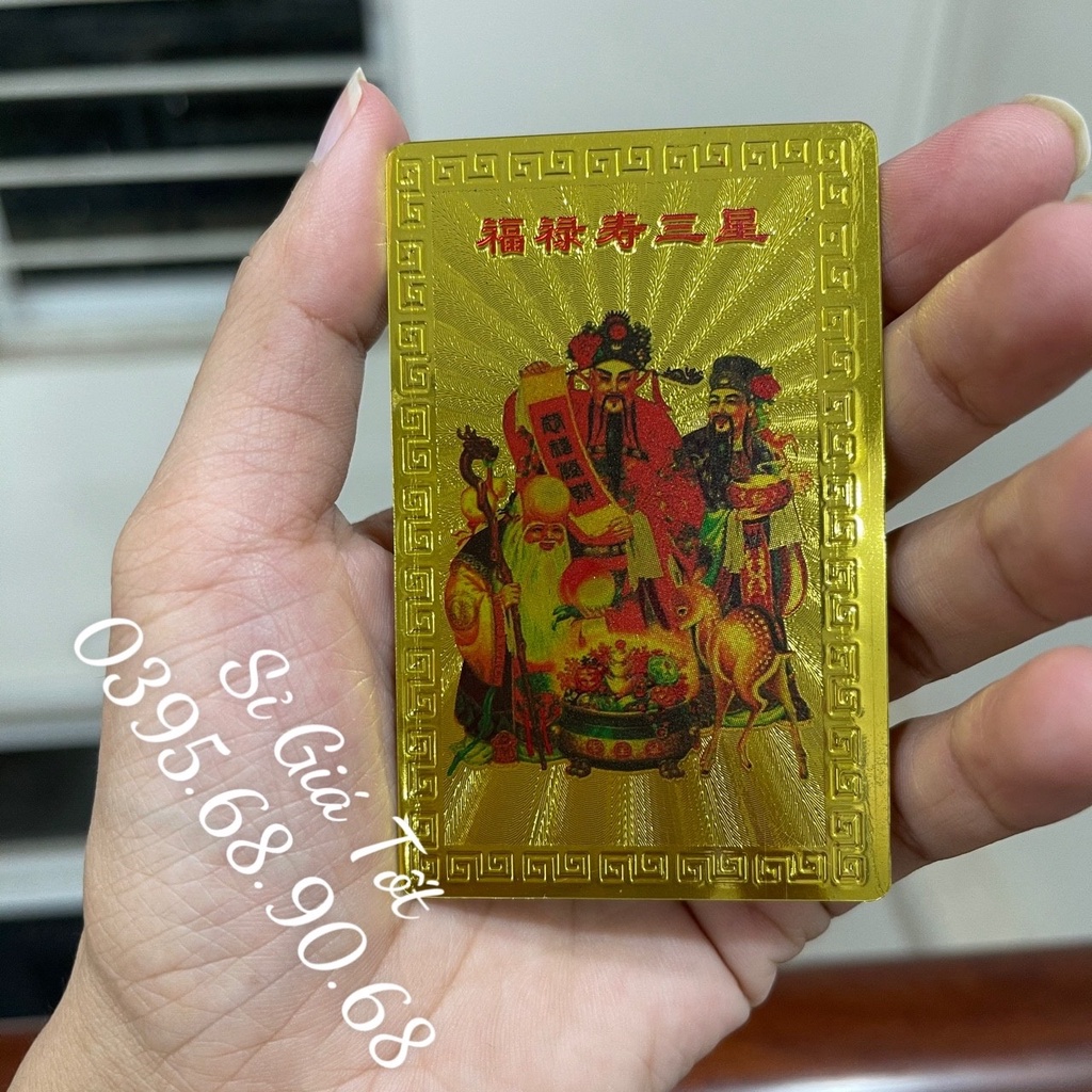 Kim Bài Tam Đa Phúc Lộc Thọ Plastic Vàng