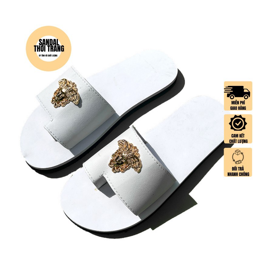 Dép sandal quai ngang xỏ ngón Nam nữ [ẢNH THẬT 100%] full size 30-44 màu Trắng