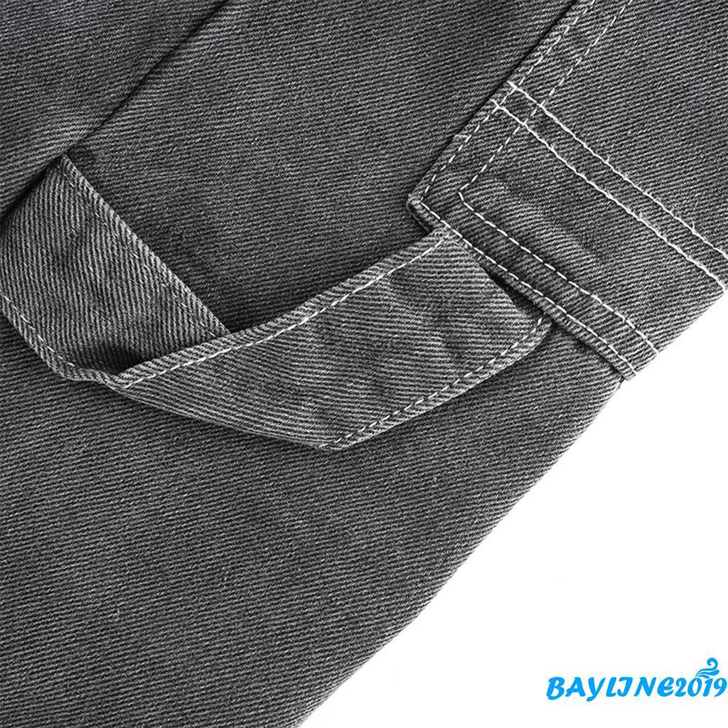 Quần jeans dài lưng cao phối màu thời trang cho nữ