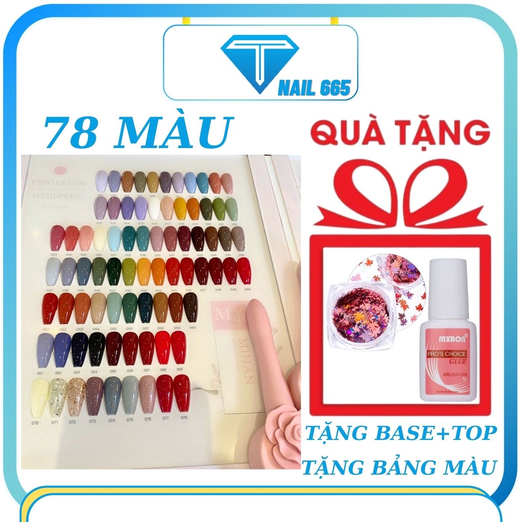 Sơn gel móng tay MIHAN sét 78 màu  bóng đẹp , Sơn móng tay màu đẹp chất lượng