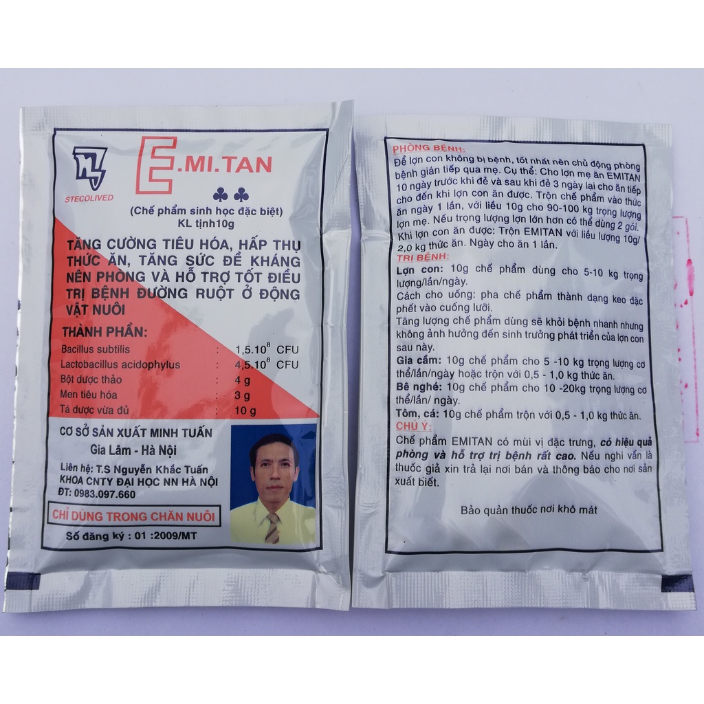 1 gói E.MI.TAN 10g TĂNG CƯỜNG TIÊU HÓA HẤP THỤ THỨC ĂN, HỖ TRỢ TỐT ĐIỀU TRỊ BỆNH ĐƯỜNG RUỘT