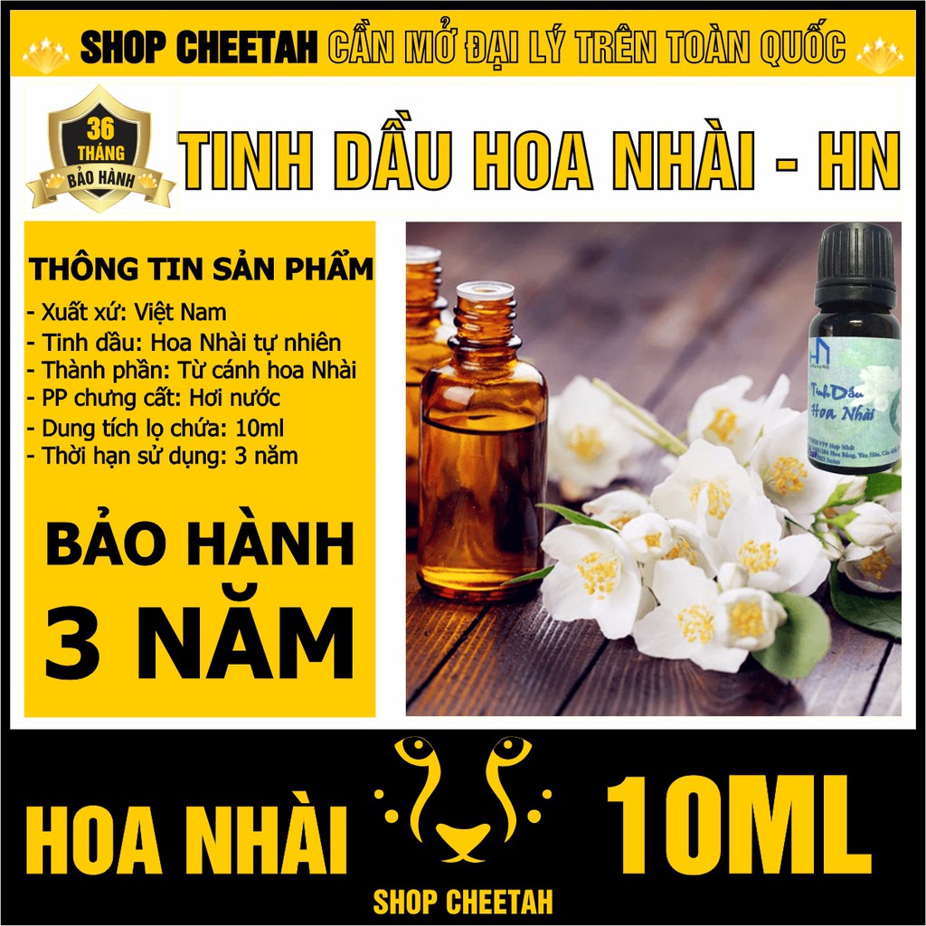 Tinh dầu Hoa Nhài 10ml – Chăm sóc sức khỏe – Xông phòng – Tinh dầu nguyên chất từ thiên nhiên