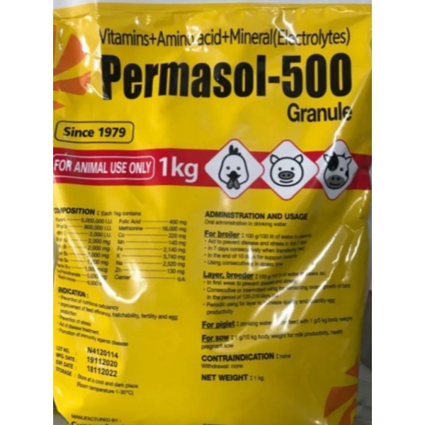 permasol 500 vitamin axit amin , khoáng... 1kg hàng của Hàn Quốc ,