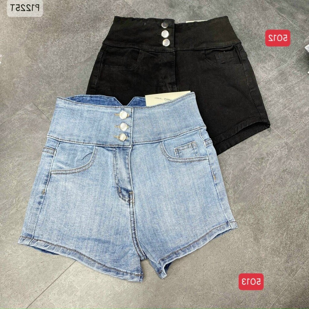 [CLOV10 giảm ngay 10k]Quần short Jean nữ Cao Cấp lưng cao chất jean Co dãn nhẹ vải mềm màu xanh thoải mái khi mặc