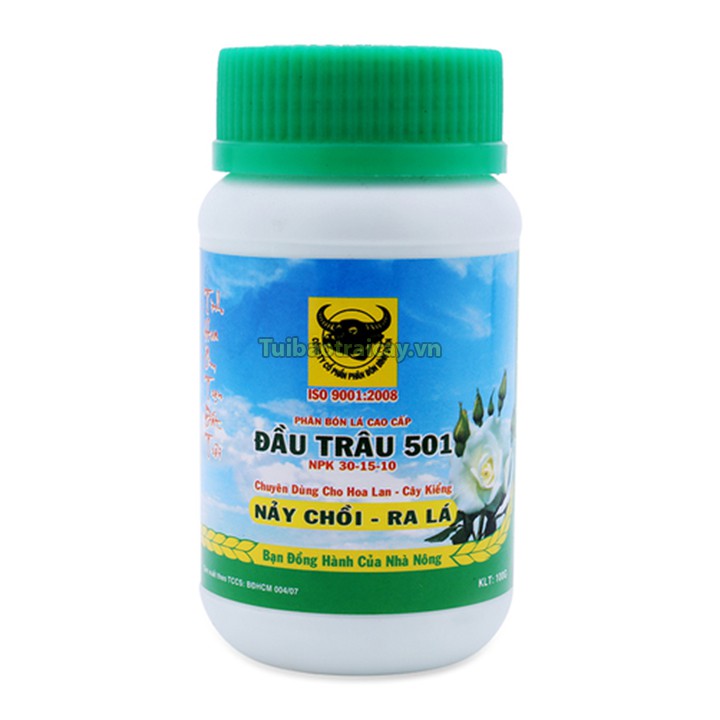 Phân bón kích thích nảy chồi đầu trâu 501 NPK 30-15-10 lọ 100g - T11