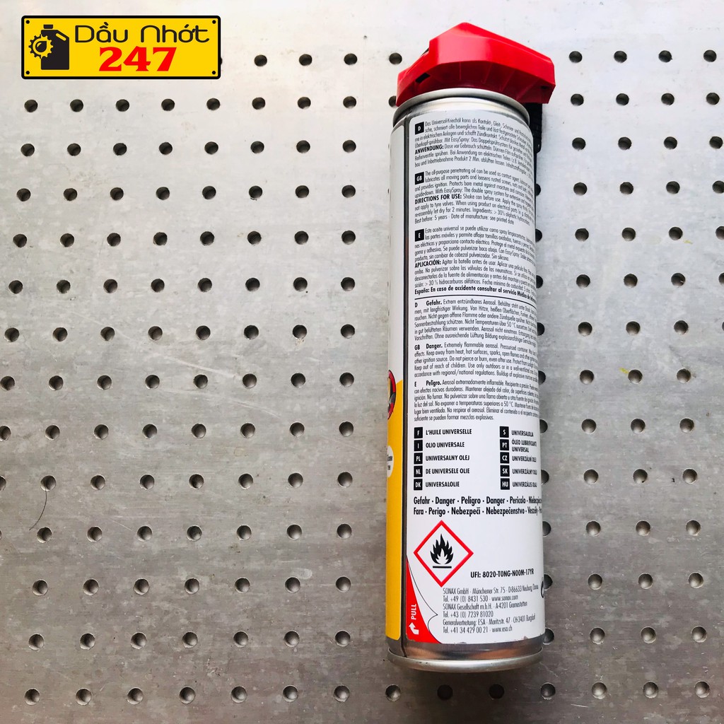 Dầu bảo vệ, bảo quản nhựa và kim loại Sonax MoS2 Oil 400ml